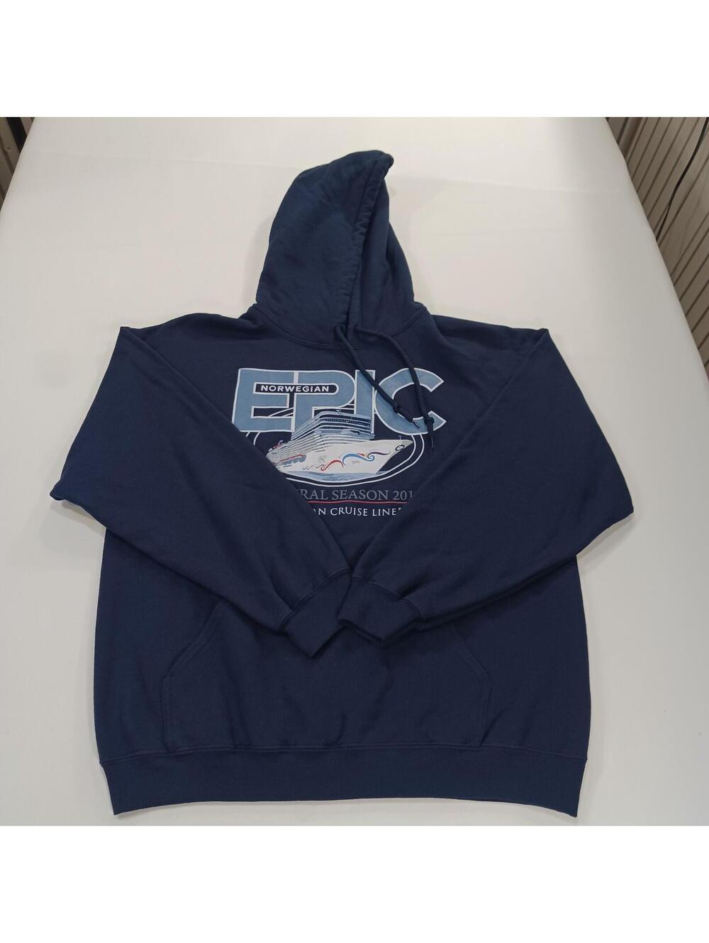 Gildan Heavy Blend Norwegian Epic Men's Blue Cotton Blend Hoodie Sweatshirt Sz L